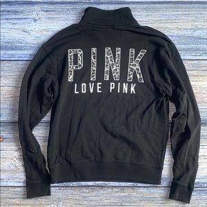 VS Pink Leopard Print Quarter-Zip